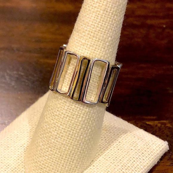 SILPADA Sterling Silver and Gold Tone Framework Two Tone Ring Sz 6 - Picture 10 of 12